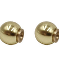 Brass Ball Lamp Finials Caps Knob 20mm Round Solid Screw Cap Cover With Reducing Adapter 19x18mm Brass Tone Finial Set 2 Pack