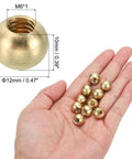 Brass Ball Lamp Finial M6x1 Thread Cap Nuts Knob Set 30 Pack For Furniture Lighting And DIY Projects in hand, size details shown
