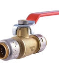 Push To Connect Brass Ball Valve 1/2 In By 1/2 In Quick Water Shut Off No Soldering Or Tools Fits PEX Copper CPVC PE RT SDR 9 HDPE Piping