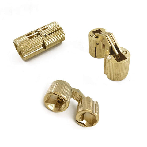 Three 12 Pcs Brass Barrel Hinges For Concealed Cabinets 10mm Hidden Hinges With 180 Degree Opening