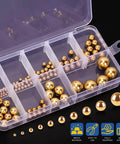 Precision Brass Bearing Balls Set 120-Piece Assortment 3/32 To 1/2 Inch Sizes For Machinery Automotive Valves Yellow Brass Balls With Storage Box Glarks
