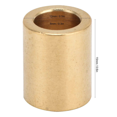 8 Pieces Self Lubricating Brass Bearing Sleeve Set With 8mm Bore 12mm Outer Diameter 15mm Length For Smooth High Speed Sliding