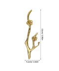 Brass Flower Branch Cabinet Handle 5.91 Inch Blossom Drawer Pull Knob For Dresser Cupboard Wardrobe Vintage Style, front view