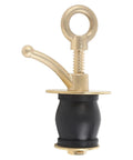 Keenso brass boat deck drain plug with black rubber seal and locking mechanism, front view