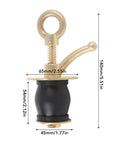Keenso brass boat deck drain plug with rubber seal and locking ring, front view