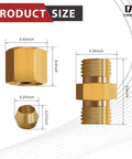 Pack Of 2 Brake Line Fittings Kit Union For Three Sixteenth Inch Tube OD To Three Sixteenth Inch Tube OD Connector, product dimensions shown.