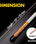 Brass Brazing Rods 40 Piece Pack for Easy Flow Welding, 1 Sixteenth Inch Diameter, 10 Inch Length, rod dimensions