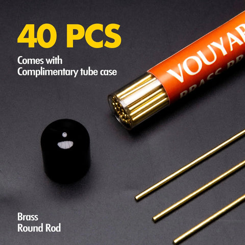 Brass Brazing Rods 40 Piece Pack for Easy Flow Welding tube with rods and cap