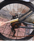 Soft Brass Bristle Wire Brush for Cleaning Metal Rust on bicycle chain with 10" Beechwood Handle