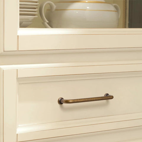 Six Pack Antique Brass Kitchen Cabinet Pulls 5 Inch Center Hole Solid Zinc Alloy Vintage Bronze Dresser Drawer Handles installed