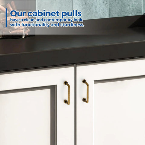 Antique Brass Cabinet Pulls 3 Inch Center 10 Pack Zinc Alloy Handles For Drawers And Cupboards on white cabinet doors