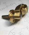 Solid Brass Caster Set With 25mm Wheels, 360 Degree Swivel, Screw Mount Fittings, Close-up View