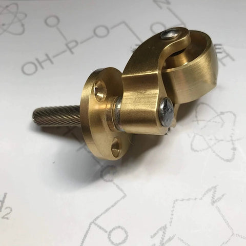 Solid Brass Caster Set With 25mm Wheels, 360 Degree Swivel, Screw Mount Fittings, Close-up View