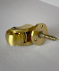Side view of Solid Brass Caster Wheel Set 25mm Diameter 360 Degree Swivel With Screw Fitting Vintage Style Furniture Casters