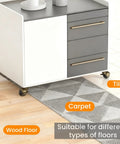 Cabinet on Eight Pack 2 Inch Antique Brass Ball Caster Wheels With Brakes for mobility on wood, tile, and carpet floors.