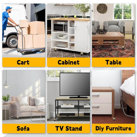 2 Inch Ball Caster Wheels Heavy Duty Set of 4 Brass Antique Style Top Plate Casters used on furniture and carts