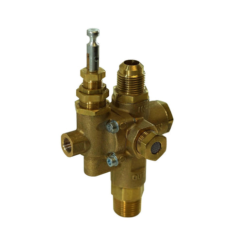 Combo Unloader Pilot Check Valve For 1/2 Inch 45 Degree Flare Inlet To 1/2 Inch MNPT Outlet 140-175 PSI 30 CFM brass valve
