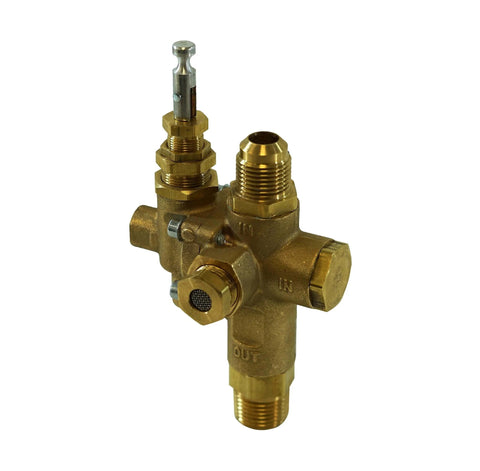 Combo Unloader Pilot Check Valve for 1/2 Inch 45 Degree Flare Inlet to 1/2 Inch MNPT Outlet 140-175 PSI 30 CFM brass