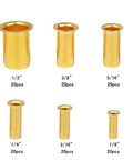 120-Piece Brass Compression Insert And Sleeve Fitting Kit For Plastic And Copper Tubing, showing various sizes 1/8 to 1/2 inch OD.