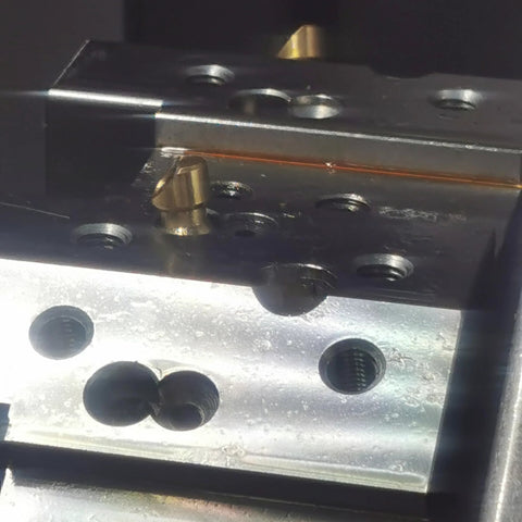 10 Pack M5 Brass Ball Coolant Nozzles With Screw Lock for CNC lathes installed on metal surface