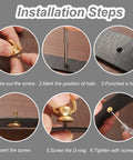 Installation steps for 4 Pieces D Rings For Brass Rivets Rotatable 360 Degree Strap Hardware Ball Button Studs