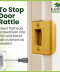 Quick DIY fix for doors that won't stay closed, this universal latch strike plate with screws, installed on a door frame