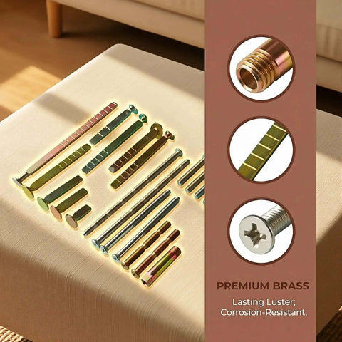 Beefy Thick Door Lock Extension Kit For Deep Doors with brass components and screws, fits SC1 SC4 KW1 keyways, for 1 to 4 inch doors.