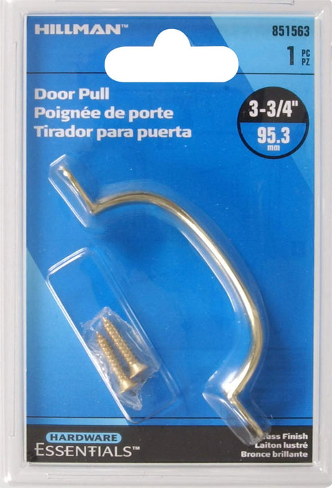 Brass Finish Utility Pull Three And Three Quarters Inch With Matching Screws And Mounting Instructions for cabinets and windows
