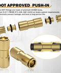 Six Pack One Half Inch Brass DOT Air Line Fittings Straight Union Quick Connects For Semi Trucks And Industrial Air Systems