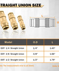 Brass DOT Air Line Fittings Kit 23 Piece Set For Semi Trucks And Trailers, Includes One Quarter, Three Eighths, And One Half Inch Straight Union Quick Connect Fittings