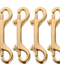 4 Pack 3.5 Inch Brass Double Ended Bolt Snap Clips for Dog Leashes Awnings Heavy Duty Marine Grade