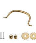 4 Piece Vintage Brass Bail Drawer Pull Set 4.13 Inch Drop Handles For Cabinets Closets And Dressers In Antique Style With 84mm Hole Spacing