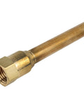 Brass rugged dual head straight air chuck tire gauge with 1/4 inch FNPT threads for accurate pressure readings up to 150 PSI