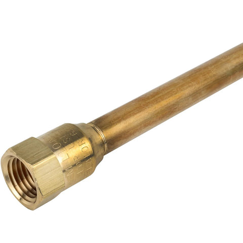 Brass rugged dual head straight air chuck tire gauge with 1/4 inch FNPT threads for accurate pressure readings up to 150 PSI