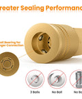 Brass One Quarter Inch Female Industrial Coupler Quick Connect Air Hose Fittings One Quarter Inch NPT For Auto Shop, close-up view