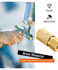 10 Pack 1/4-Inch Brass Female Industrial Couplers Quick Connectors For Air Hose Fittings NPT Female in use with air tool