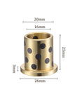 Two Pack Flange Sleeve Bearings Self Lubricating Brass Bushings 16Mm By 20Mm By 25Mm With 26Mm Flange Diameter And 3Mm Flange Thickness