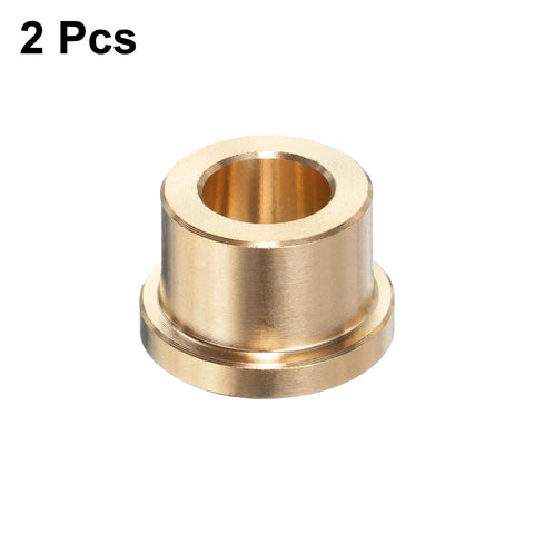 Flange Sleeve Bearings Set Heavy Duty Three Eighths Inch Bore By Five Eighths Inch Outer Diameter One Half Inch Length With Three Quarters Inch Flange Diameter Self Lubricating Brass Bushing Two Pack For Linear Guides And Machinery