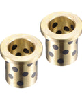 Two Pack Flange Sleeve Bearings Self Lubricating Brass Bushings 16Mm By 20Mm By 25Mm With 26Mm Flange Diameter And 3Mm Flange Thickness