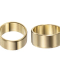Two Pieces Flanged Sleeve Bearing Brass Alloy Oilless Bushing For Equipment And Machinery Use Gold Color One And Three Quarters Inch By Two Inch