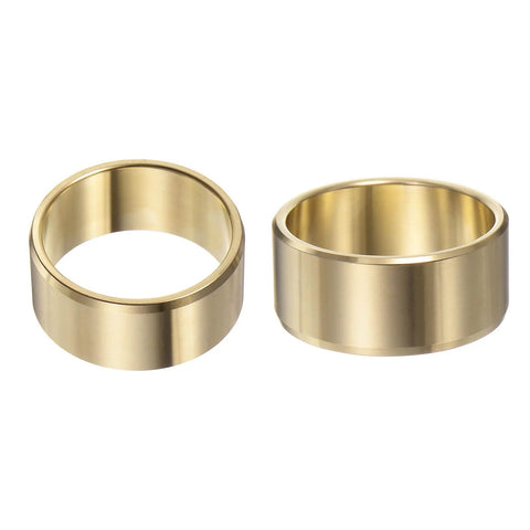 Two Pieces Flanged Sleeve Bearing Brass Alloy Oilless Bushing For Equipment And Machinery Use Gold Color One And Three Quarters Inch By Two Inch