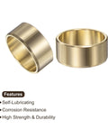 Two Pieces Flanged Sleeve Bearing Brass Alloy Oilless Bushing For Equipment And Machinery Use Gold Color shown with features