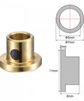 Flanged Sleeve Bearing Brass With Graphite Self Lubricating Oilless Wrapped Bushings 5mm Bore 7mm Outer Diameter 8mm Length, diagram view