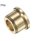 Two Pack Flanged Sleeve Bearings With Three Eighths Bore And Five Eighths Outer Diameter For Transmission And Conveyor Systems Half Inch Length Flange Diameter Three Quarters Inch Brass Alloy Oilless Wrapped Bushings For High Load And Wear Resistance