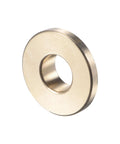 Flanged Sleeve Bearing Three Eighths Inch Bore Five Eighths Inch Outer Diameter Length Twelve Forty Ninths Inch Flange Diameter Seven Eighths Inch Flange Thickness One Eighth Inch Cast Brass Self Lubricating Bushing Oilless Maintenance Free, side view showing details