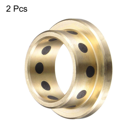 Self Lubricating Flanged Sleeve Bearings 16mm Bore 20mm OD 10mm Length 26mm Flange Diameter 3mm Flange Thickness Brass With Graphite Oil Free 2 Pack Set