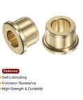 Two Pack Flanged Sleeve Bearings With Three Eighths Bore And Five Eighths Outer Diameter For Transmission And Conveyor Systems Half Inch Length