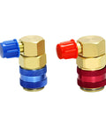 Quick Coupler For One Quarter Inch SAE Flare Fittings, Brass Freon R134A Adapter Kit With High Low Manifold Gauge Connector