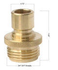 Brass Garden Hose Quick Connect Fittings For Three Quarter Inch Hoses, Leak Free Under High Pressure, Works Like A Charm 4 Pack