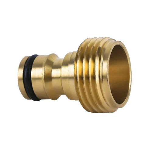 All Brass Garden Hose Quick Connect Fittings Three Quarter Inch GHT Easy Connect Male Only Eight Pack Durable Leak Free Hose Connector